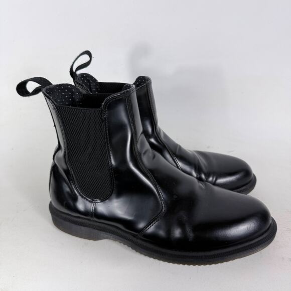 Dr. Martens Flora Smooth Chelsea Boots Women's 10 Black Leather Ankle Pull-On - Picture 2 of 10